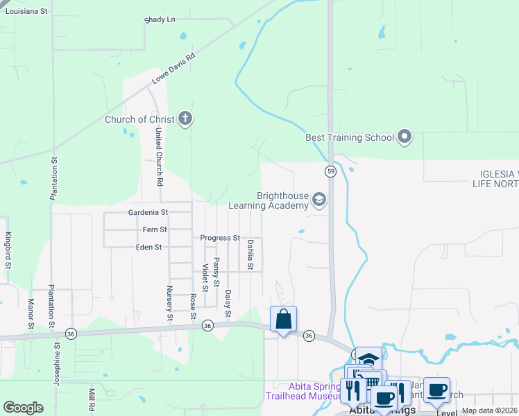map of restaurants, bars, coffee shops, grocery stores, and more near 72517 Carnation Street in Covington