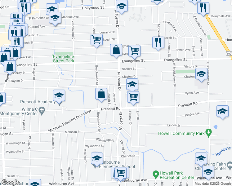 map of restaurants, bars, coffee shops, grocery stores, and more near 4306 Levera Street in Baton Rouge