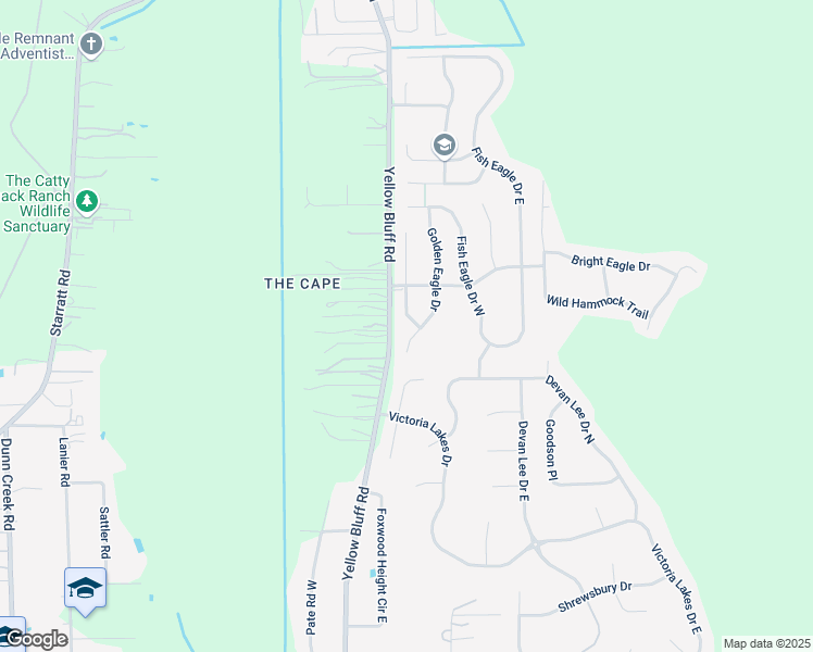 map of restaurants, bars, coffee shops, grocery stores, and more near 13985 Golden Eagle Drive in Jacksonville