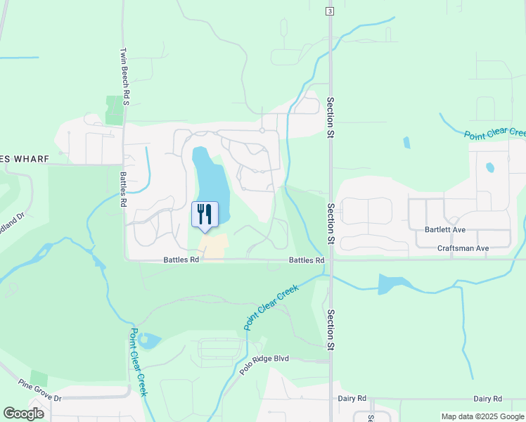 map of restaurants, bars, coffee shops, grocery stores, and more near 18321 Artesian Spring Drive in Fairhope