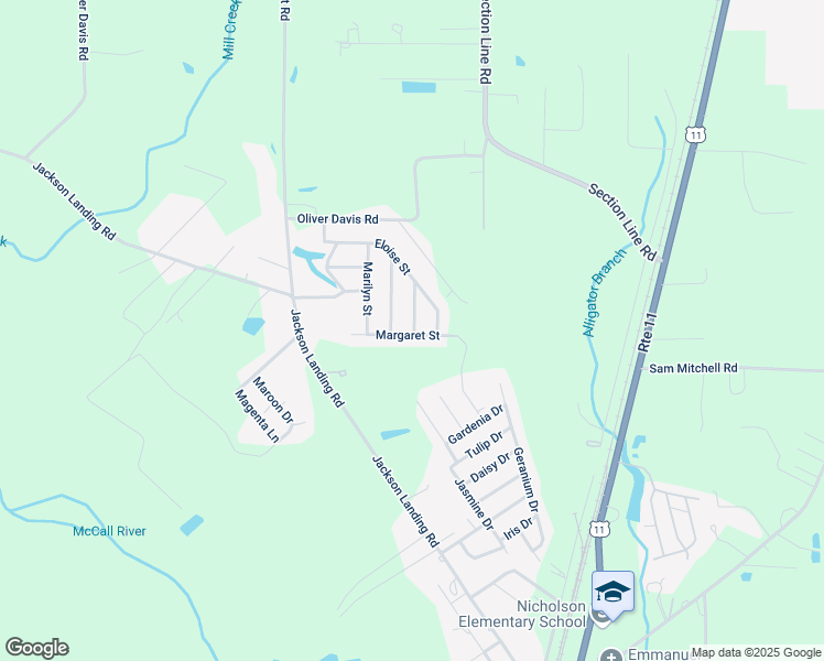 map of restaurants, bars, coffee shops, grocery stores, and more near 130 Margaret Street in Picayune