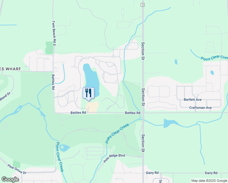 map of restaurants, bars, coffee shops, grocery stores, and more near 18321 Artesian Spring Drive in Fairhope