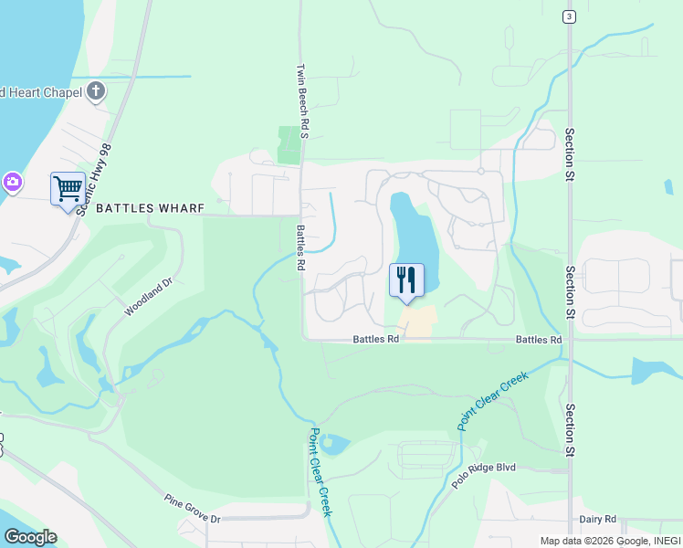 map of restaurants, bars, coffee shops, grocery stores, and more near 756 Artesian Spring Drive in Fairhope