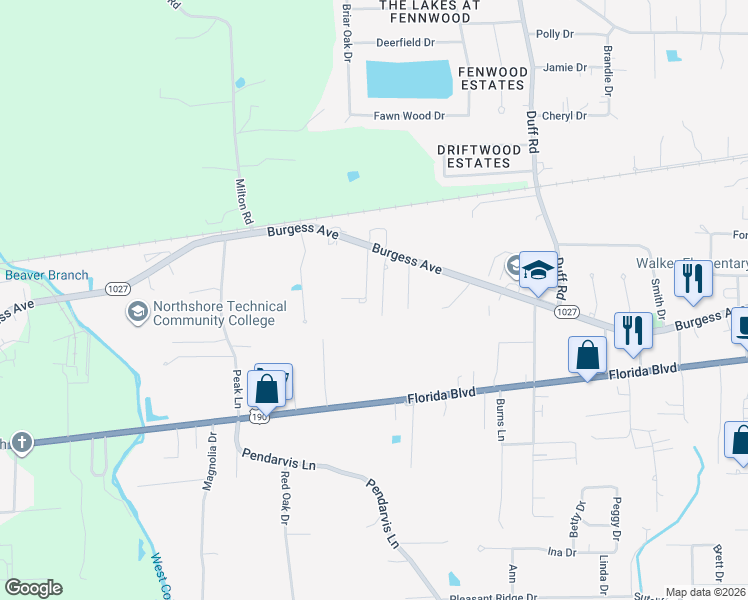 map of restaurants, bars, coffee shops, grocery stores, and more near 30090 Oak Shadow Drive in Walker