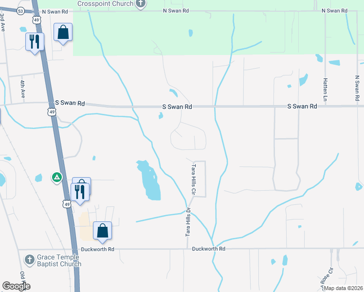 map of restaurants, bars, coffee shops, grocery stores, and more near 15221 South Swan Road in Gulfport