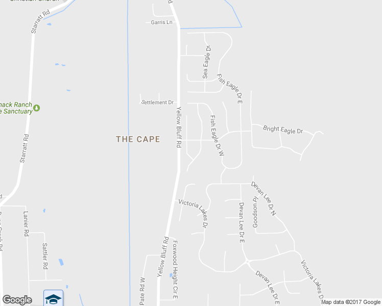 map of restaurants, bars, coffee shops, grocery stores, and more near 2818 Eagle Preserve Boulevard in Jacksonville