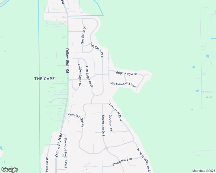 map of restaurants, bars, coffee shops, grocery stores, and more near 13940 Wild Hammock Trail in Jacksonville