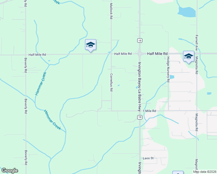 map of restaurants, bars, coffee shops, grocery stores, and more near 9600 Cornelius Road in Irvington