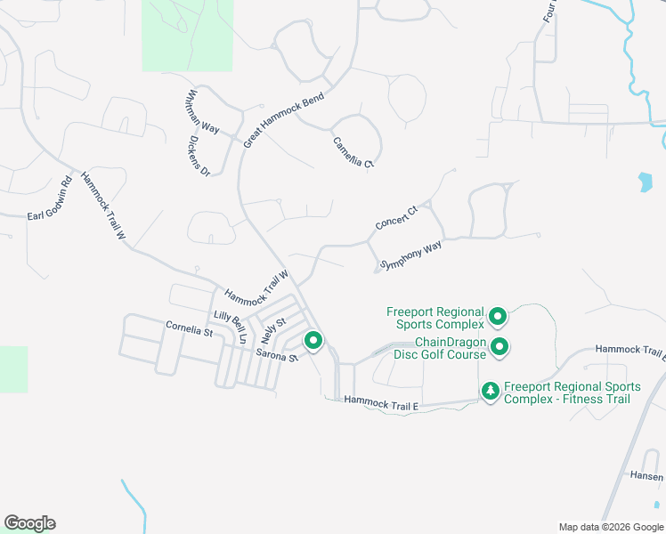 map of restaurants, bars, coffee shops, grocery stores, and more near 56 Woodwind Way in Freeport