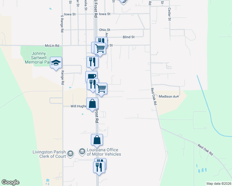 map of restaurants, bars, coffee shops, grocery stores, and more near 20380 Tuscany Court in Livingston