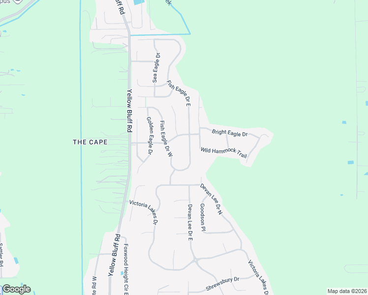 map of restaurants, bars, coffee shops, grocery stores, and more near 13832 Fish Eagle Drive West in Jacksonville