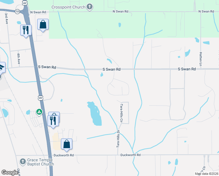 map of restaurants, bars, coffee shops, grocery stores, and more near 15221 South Swan Road in Gulfport