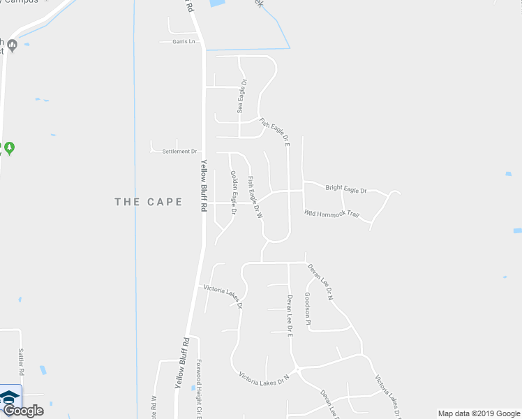 map of restaurants, bars, coffee shops, grocery stores, and more near 13826 Fish Eagle Drive West in Jacksonville