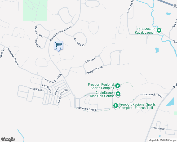 map of restaurants, bars, coffee shops, grocery stores, and more near 371 Symphony Way in Freeport