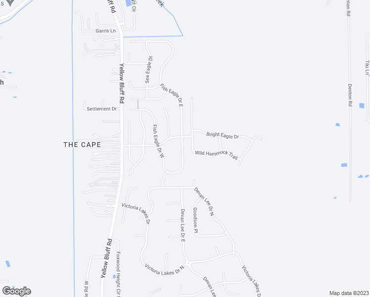 map of restaurants, bars, coffee shops, grocery stores, and more near 13955 Fish Eagle Drive East in Jacksonville