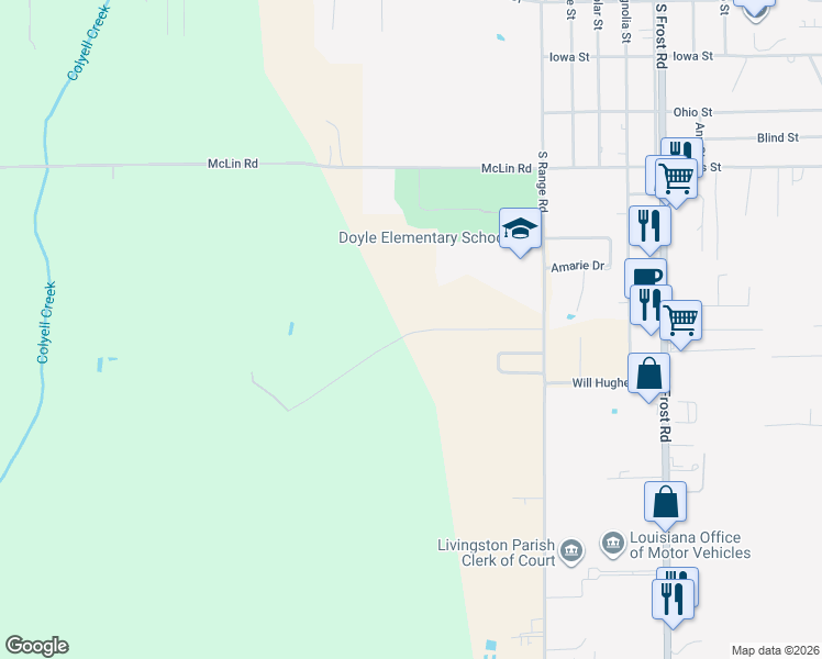 map of restaurants, bars, coffee shops, grocery stores, and more near in Livingston