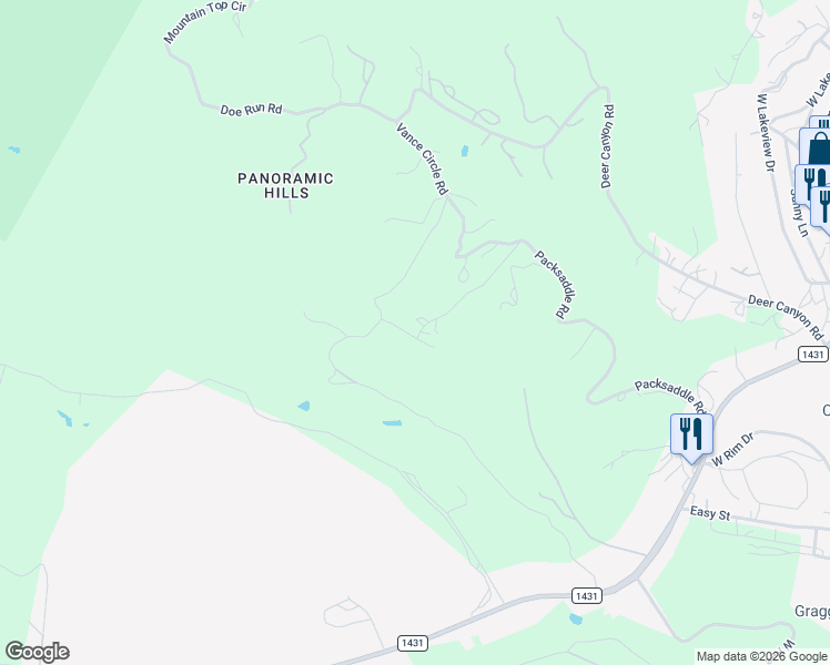 map of restaurants, bars, coffee shops, grocery stores, and more near 10200 Vassar Road in Jonestown