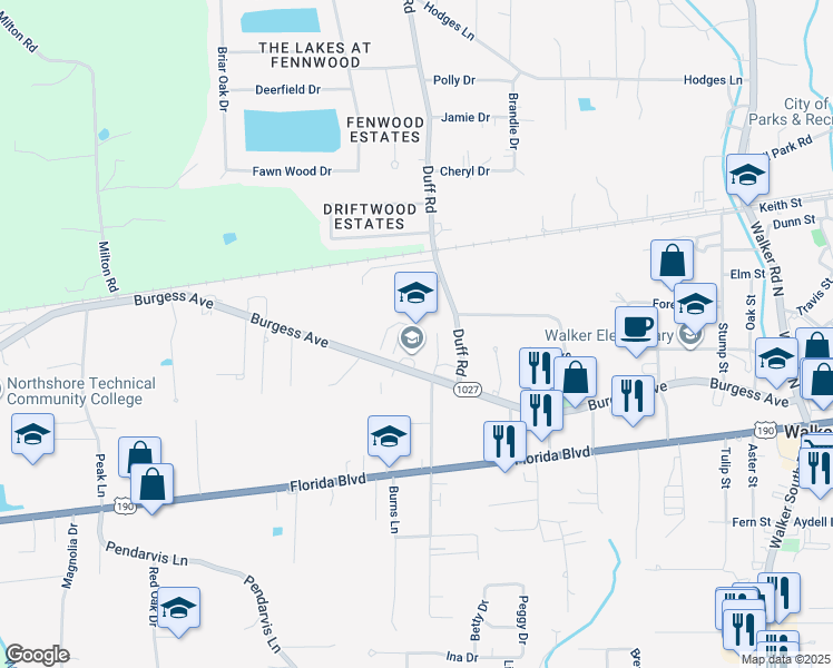 map of restaurants, bars, coffee shops, grocery stores, and more near 12615 Burgess Avenue in Walker
