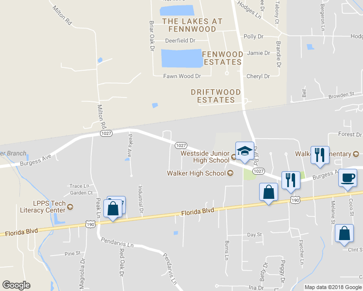 map of restaurants, bars, coffee shops, grocery stores, and more near 12339 Burgess Avenue in Walker