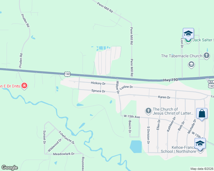 map of restaurants, bars, coffee shops, grocery stores, and more near 14 Hickory Drive in Covington