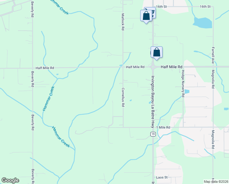 map of restaurants, bars, coffee shops, grocery stores, and more near 9600 Cornelius Road in Irvington