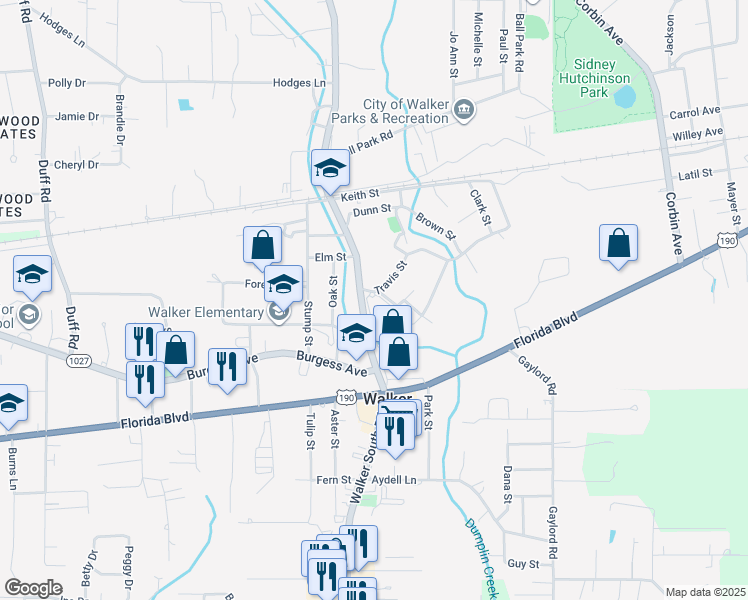 map of restaurants, bars, coffee shops, grocery stores, and more near 30135A Walker Road North in Walker
