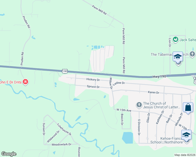 map of restaurants, bars, coffee shops, grocery stores, and more near 14 Hickory Dr in Covington