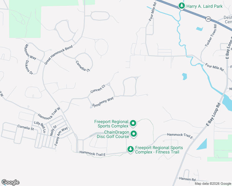 map of restaurants, bars, coffee shops, grocery stores, and more near 24 Mozart Lane in Freeport