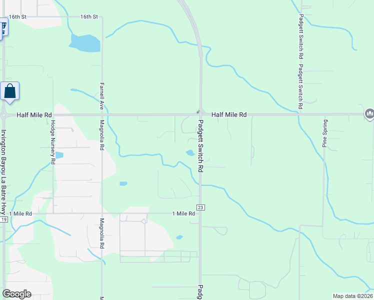 map of restaurants, bars, coffee shops, grocery stores, and more near 9550 Padgett Switch Road in Mobile