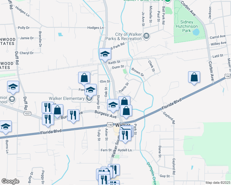 map of restaurants, bars, coffee shops, grocery stores, and more near 30135A Walker Road North in Walker