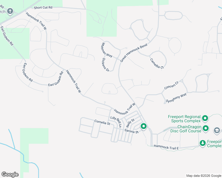 map of restaurants, bars, coffee shops, grocery stores, and more near 25 Leap Year Lane in Freeport