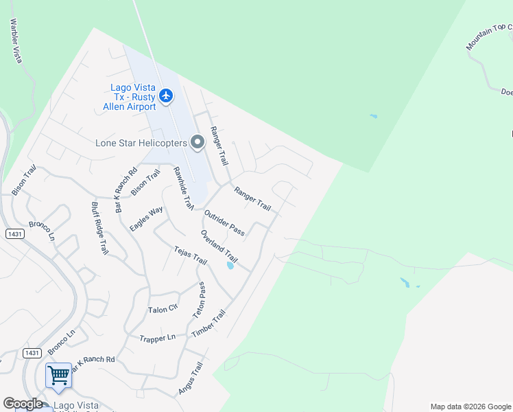 map of restaurants, bars, coffee shops, grocery stores, and more near 20703 Ranger Trail in Leander