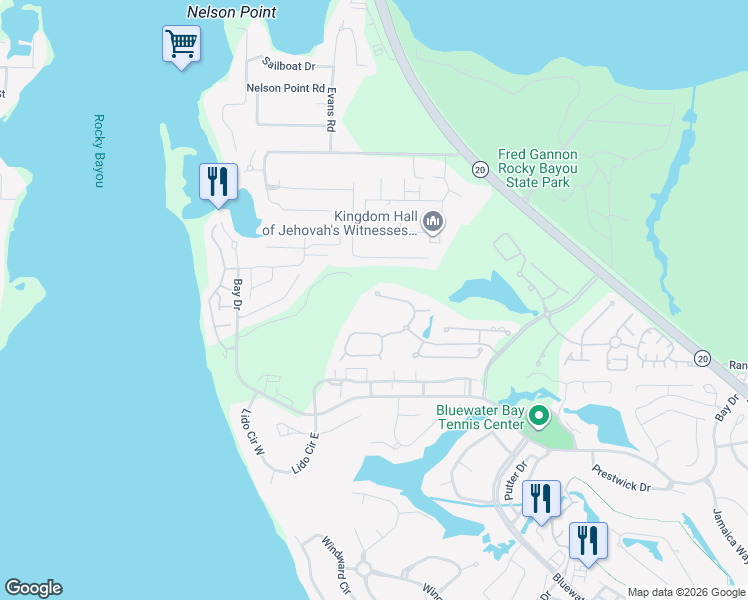map of restaurants, bars, coffee shops, grocery stores, and more near 4204 Turtle Crossing in Niceville