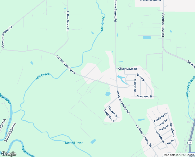 map of restaurants, bars, coffee shops, grocery stores, and more near 3119 Jackson Landing Road in Picayune
