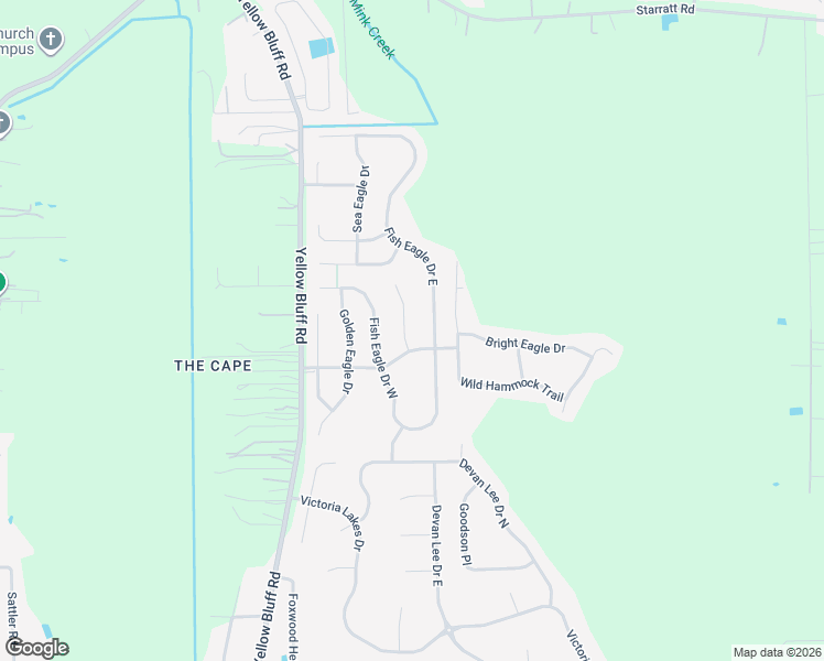 map of restaurants, bars, coffee shops, grocery stores, and more near 14065 Eagle Feathers Drive in Jacksonville