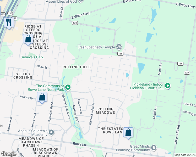 map of restaurants, bars, coffee shops, grocery stores, and more near 2901 Waterson Street in Pflugerville