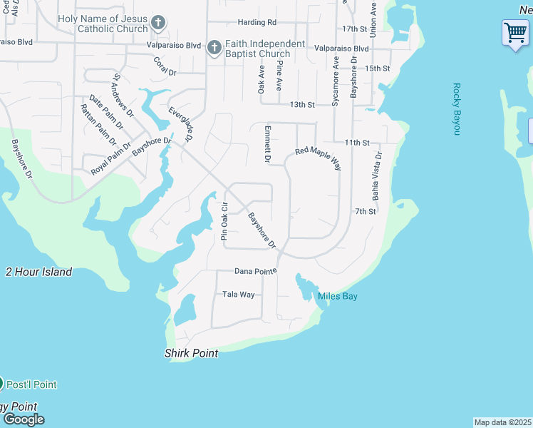 map of restaurants, bars, coffee shops, grocery stores, and more near 1042 Darlington Oak Drive in Niceville