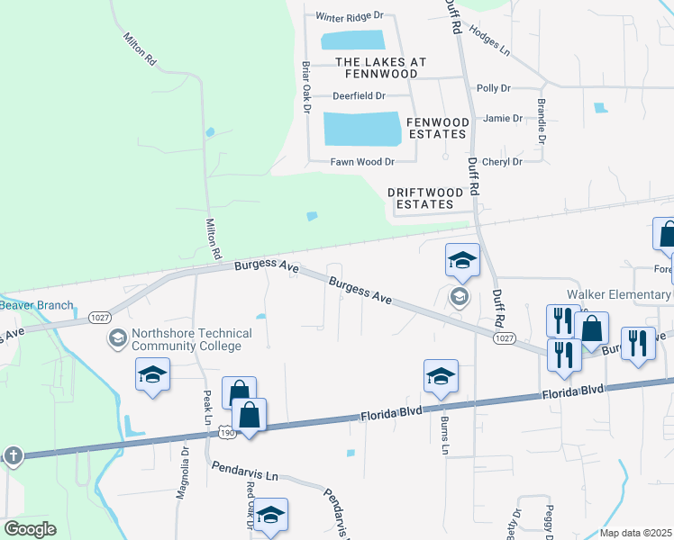 map of restaurants, bars, coffee shops, grocery stores, and more near 12155 Burgess Avenue in Walker