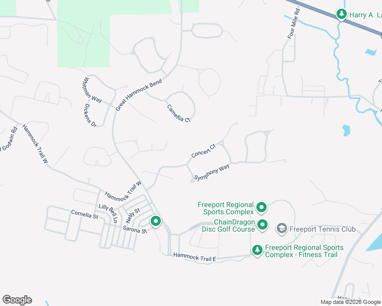 map of restaurants, bars, coffee shops, grocery stores, and more near 53 Concert Court in Freeport