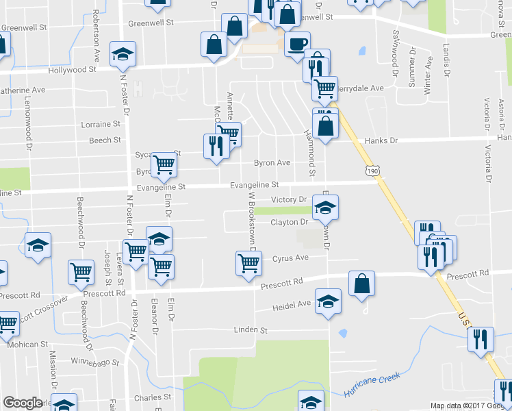 map of restaurants, bars, coffee shops, grocery stores, and more near 4580 West Brookstown Drive in Baton Rouge