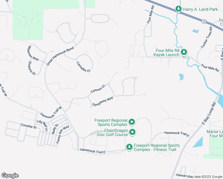 map of restaurants, bars, coffee shops, grocery stores, and more near 78 Mozart Lane in Freeport