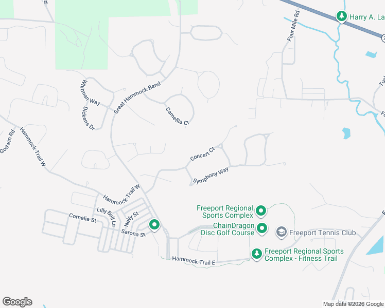 map of restaurants, bars, coffee shops, grocery stores, and more near 53 Concert Court in Freeport