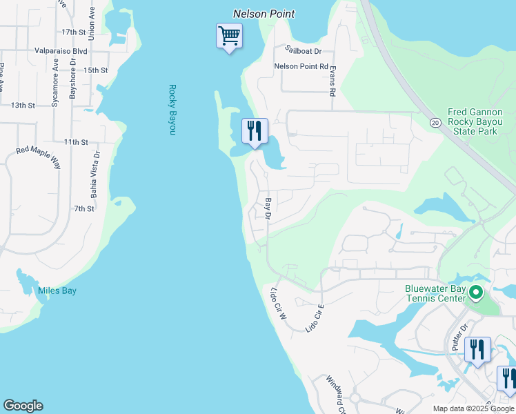 map of restaurants, bars, coffee shops, grocery stores, and more near 92 Marina Cove Drive in Niceville