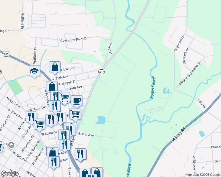 map of restaurants, bars, coffee shops, grocery stores, and more near 211 East Hornsby Street in Covington