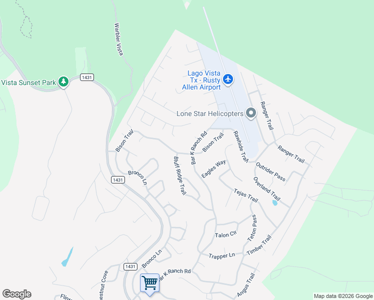 map of restaurants, bars, coffee shops, grocery stores, and more near 8806 Bar K Ranch Road in Leander