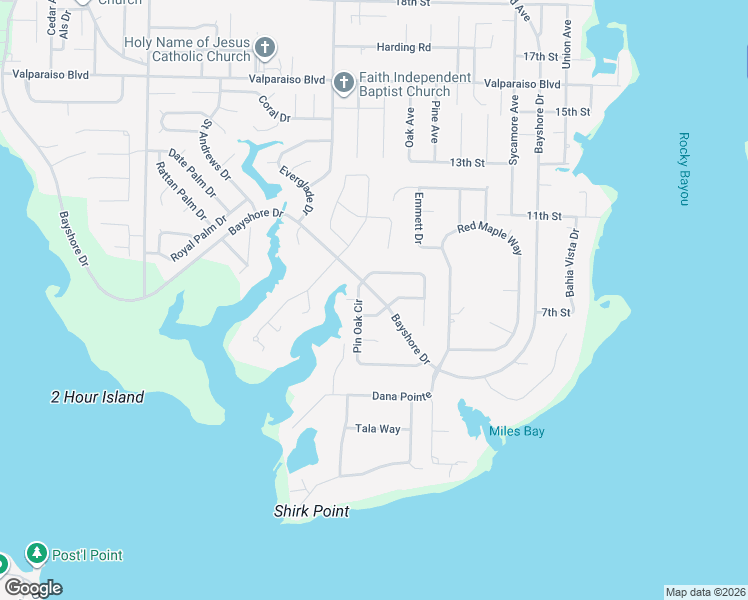 map of restaurants, bars, coffee shops, grocery stores, and more near 505 Moss Oak Lane in Niceville