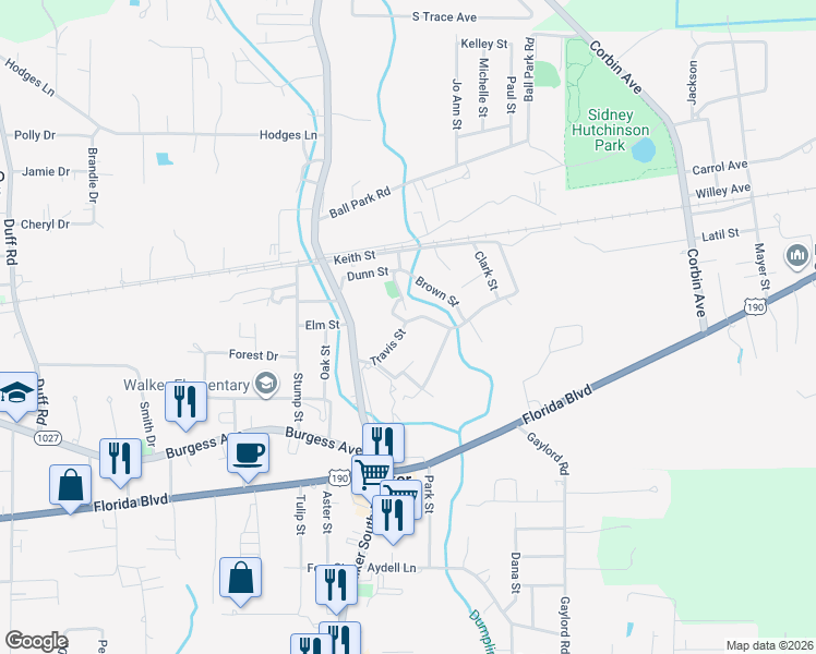 map of restaurants, bars, coffee shops, grocery stores, and more near 13677 Jim Tilley in Walker