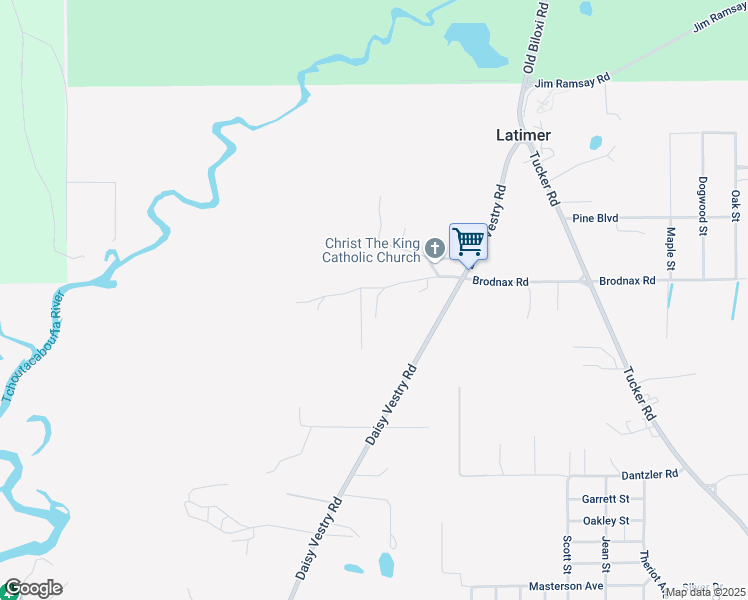 map of restaurants, bars, coffee shops, grocery stores, and more near 15715 Brodnax Road in Vancleave