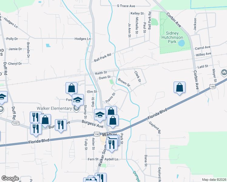 map of restaurants, bars, coffee shops, grocery stores, and more near 13677 Jim Tilley in Walker