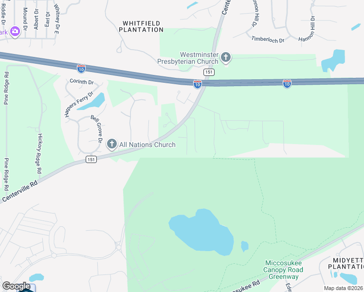 map of restaurants, bars, coffee shops, grocery stores, and more near 2034 Hansel Hill Drive in Tallahassee